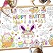 SPERINGEEN Easter Crafts for Kids, Coloring Tablecloth for Party Decorations - Giant Easter Coloring Games Activities Gifts Poster Banner Party Favors for Family, Classroom