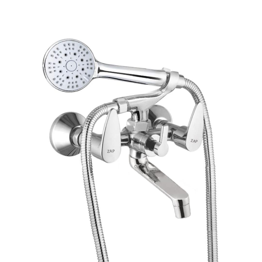 ZAP Brezza High Grade Brass 2 in 1 Wall Mixer With Crutch & Multi Flow Hand Shower With 1.5 Meter Flexible Tube (Chrome) (Deluxe) (B09SX53XHM) Amazon Price History, Amazon Price Tracker