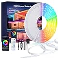 Outdoor LED Strip Lights, SILFU130FT?2 Rolls of 65.6ft? Waterproof IP67 Led Lights for Bedroom RGB, 24Key 2.4G Remote with App Control, Music Sync Color Changing Rope Lights for Room Decoration