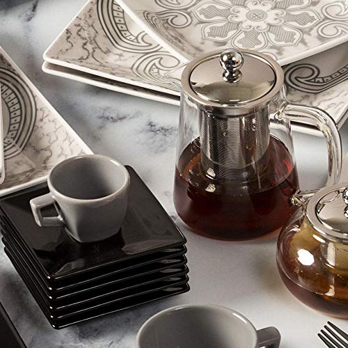 Bule Para Chá Em Vidro E Aço Inox com Infusor 700ml