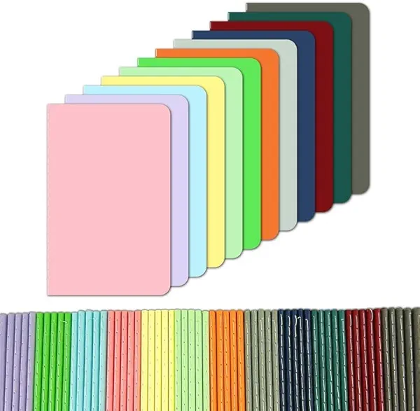 Rinrda Small Notebooks 60 Pack Mini Notebooks bulk Pocket Notebooks set,journal bulk 3.5"x5.5" Colorful Cover Lined Notepad,30 Sheets/60 Pages
