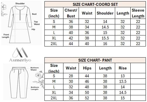 Image of Asmeriyo Women Printed Co Ord Set with Side Pocket | Women 2 Pic Kurta Set I Fancy Kurta Set | Stylish Kurti Outfit | Co-Ordination Wear | Festive and Casual wear (C-209-A-B-19-02)