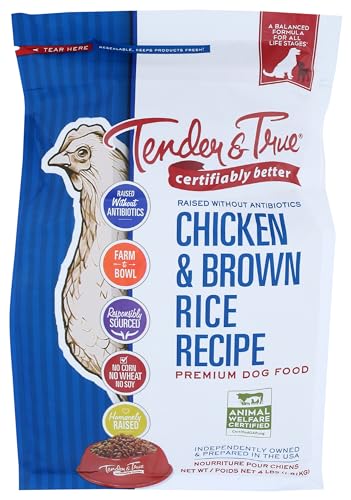 Tender & True Antibiotic-Free Chicken & Brown Rice Recipe Dog Food 4 lb