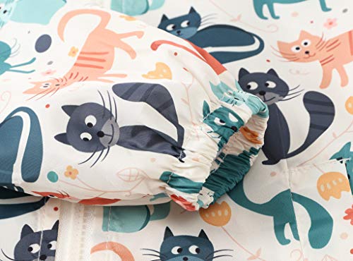 Children Girls Zipper Coat Cartoon Floral Prints Tops Long Sleeve Lightweight Jacket Hoodies Windbreaker Outerwear2