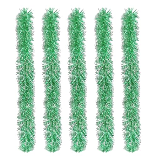 BHGT 6Pz Festoni Natalizi Bianchi Ghirlanda di Orpelli Natalizi Ghirlanda Tinsel di Natale Foil Ghirlanda Natalizia Decorazione Albero di Natale Ornamenti da Appendere Festa Compleanno Addobbi Casa