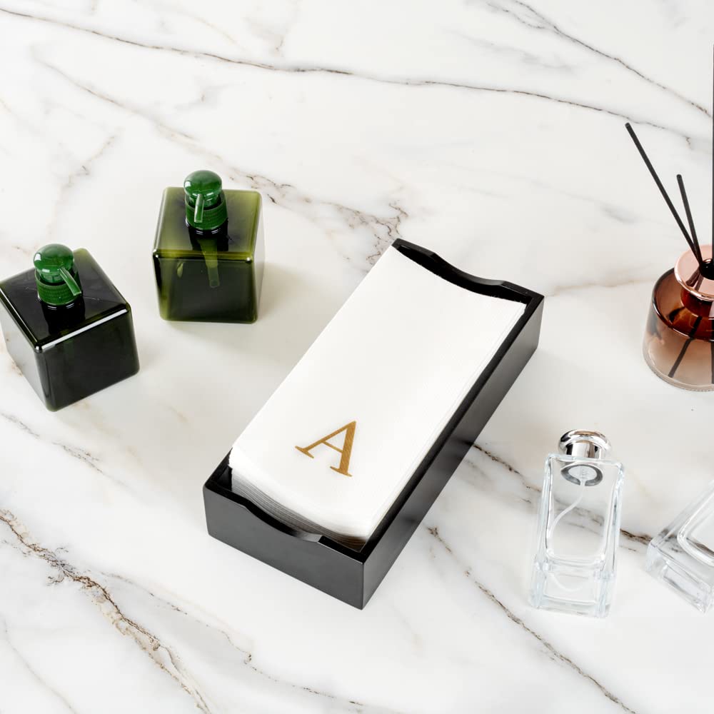 Luxenap - Servilleta rectangular de papel blanco con letra A, diseño de letra A, Air Laid, fuente Sans Serif, 15 3/4 x 8 pulgadas, caja de 2000 unidades