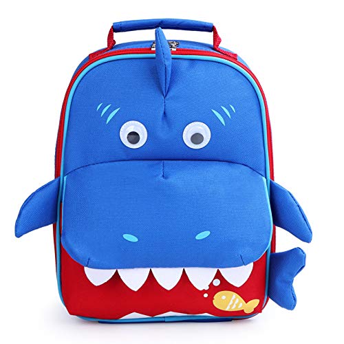 yodo Kids Insulated Lunch Tote Bag with Name Tag, Shark