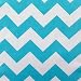 Big Chevron Poly Cotton Turquoise 60 Inch Fabric By the Yard (F.E.)