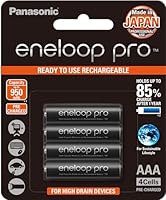 Panasonic Eneloop Pro AAA Pre-Charged Rechargeable Batteries, 4-Pack (BK-4HCCE/4BT)
