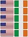 (x10) 3M Reflective Ireland and US Flag Stickers | Versatile Safety Decals | Hard hats, laptops, bikes, toolboxes
