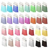 EuTengHao 150Pcs Keychain Tassels,Leather Tassels Blanks Keychain Charms Bulk for Sewing DIY Key Rings Craft Supplies Decoration Bracelets Necklace Earrings Jewelry Making (Silver,5cm,30 Colors)