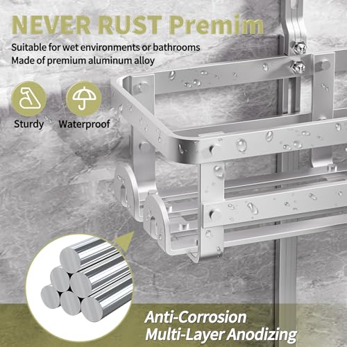 Aluminum Shower Caddy Hanging,Shower Caddy, Never Rust Shower Organizer - image 2