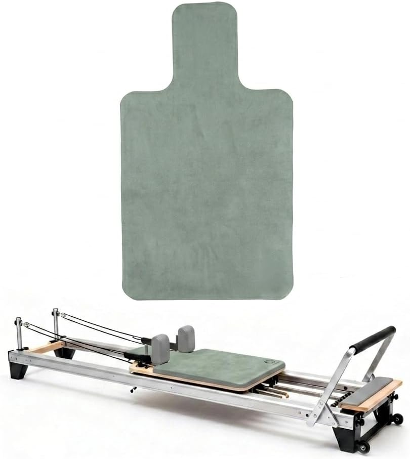 Pilates Reformer Mat, 1mm Ultra-Thin, Microfiber Texture Top, Natural Rubber Base, Anti-Slip, 22in Width