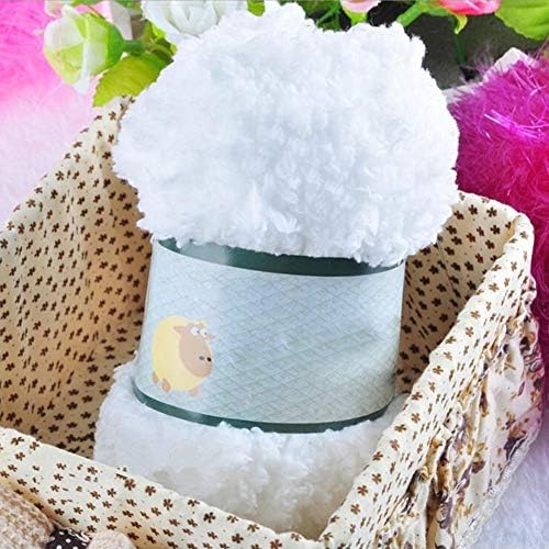 display08 Baby Warm Soft Chenille Knitting Wool Yarn Craft for Towel Coat Sweater DIY Tool - White