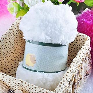display08 Baby Warm Soft Chenille Knitting Wool Yarn Craft for Towel Coat Sweater DIY Tool - White