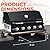Hygrill 40-Inch Built In Grill for Liquid Propane, Stainless Steel Outdoor Kitchen 5-Burner Grill Head, Black