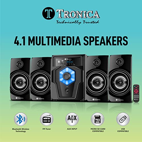 Tronica PS08 Premium Series 4.1 Digital 40W Bluetooth Home Theater System PenDrive FM Aux TV Compatible with All Function Remote 3 51m3VsrubtL