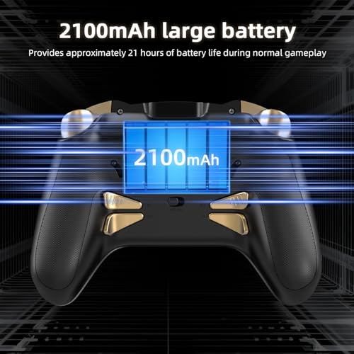 Image of Doriteney RG G01 Wireless Gaming Controller with Heart Rate Monitor & Display, Hall Effect Triggers, Programmable Back Buttons for PC, Switch, Steam, Android, iOS - 2.4G /Bluetooth /Wired Black