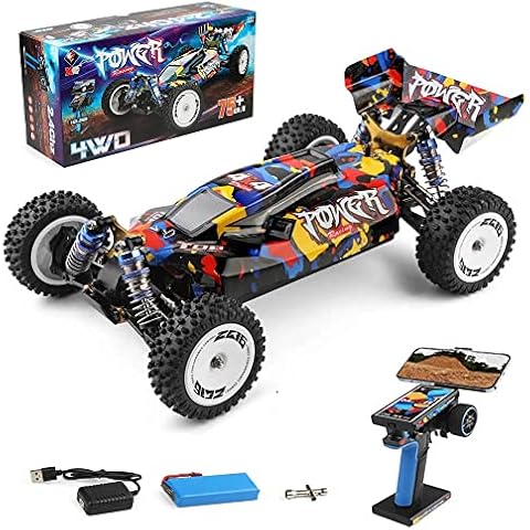 Goolsky WLtoys 124007 RC Cars, 1:12 Scale Remote Control Car, 4WD 75KM/H High Speed Racing Car, 2.4GHz All Terrain Off Road RC Truck with Brushless Motor and Metal Chassis for Kids and Adults Cover