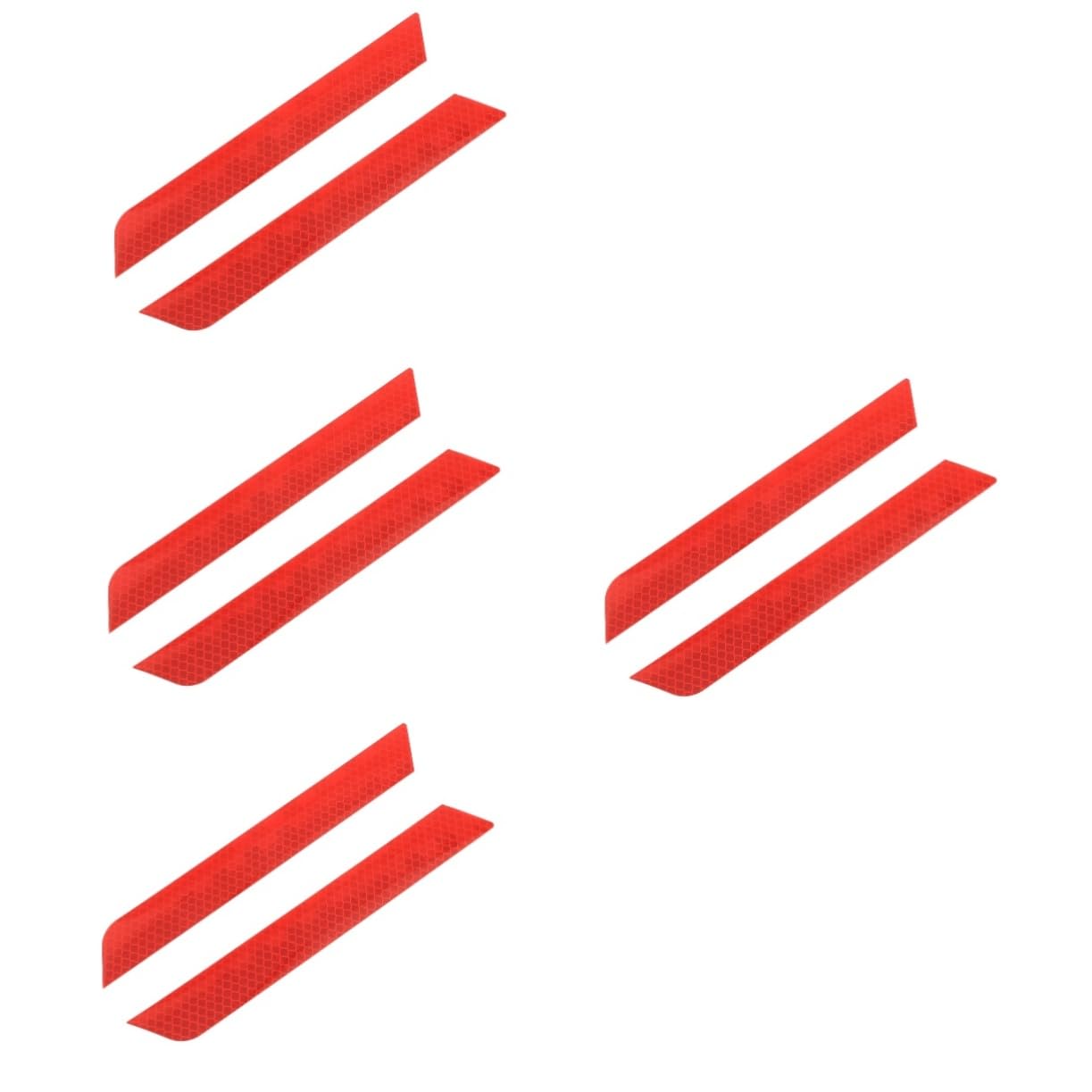 Set 24 Adesivi Riflettenti Auto – PVC Rosso, 3 Formati Diversi, Alta Visibilità Notturna 180°