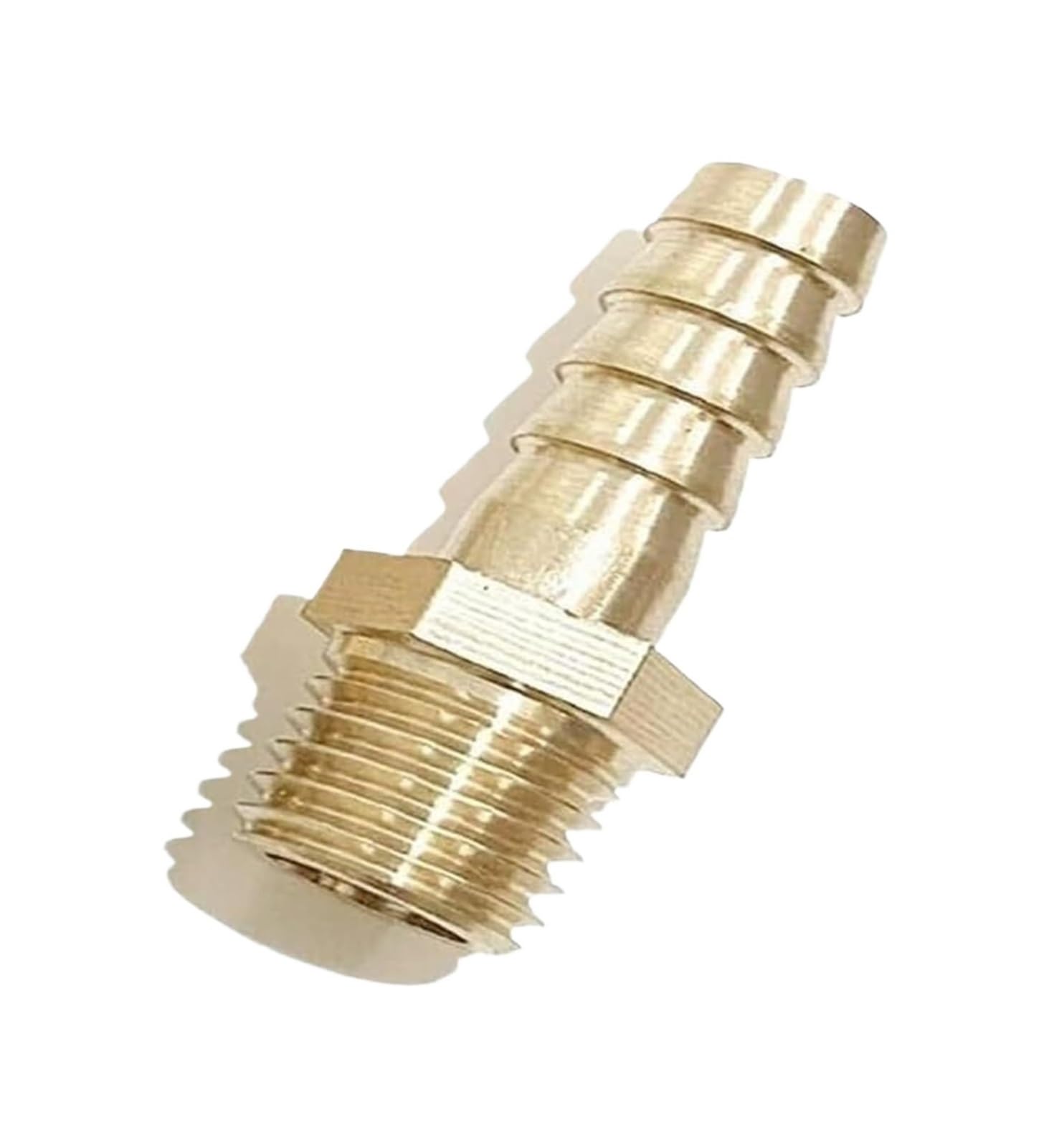 Conectores para tuberías, Conector de púas latón for Manguera, Rosca Macho métrica, 5 uds., for riego Industrial(M12x1.5 to 6 mm)