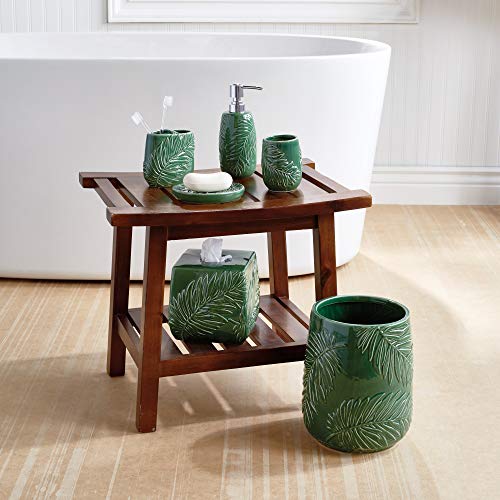 Destinations 3B08723WGR Indoor Garden Waste Paper Basket, Wastebasket, Green - Image 2