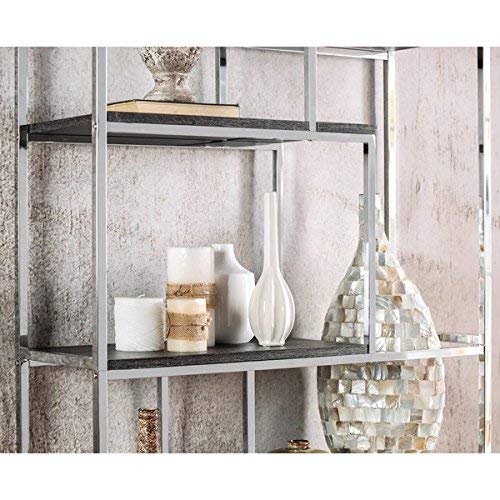 Furniture Of America Corley Contemporary 6 Shelf Bookcase, Chrome #TOP4