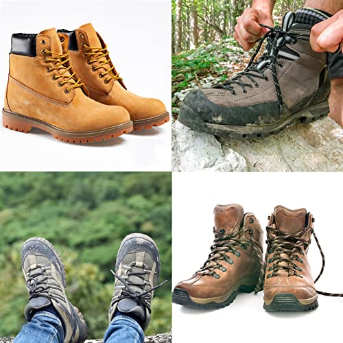 Stepace Round Shoelaces [2 Pairs] Heavy Duty Boot Shoe Laces For Hiking Work Boots Brown-120(High Density) #TOP6