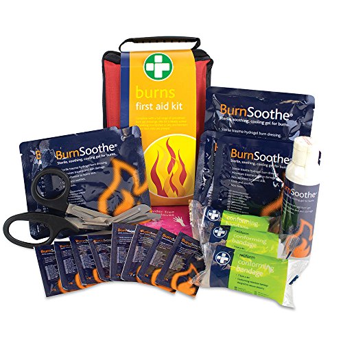 Reliance Medical Burn First Aid Kit - Red Stockholm Bag Revolutionary Relabel Dressings Ideal for Kitchens and Hazard Areas