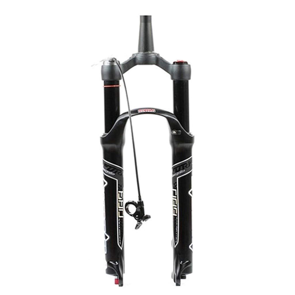 Ultralichte MTB Fiets Voorvork 26 Inch 27,5 29er Rechte Buis Dubbele Schoudercontrole Downhill-ophanging DH Air Fiets Schokdemper 2100g (Kleur : Black, Size : 29 inch