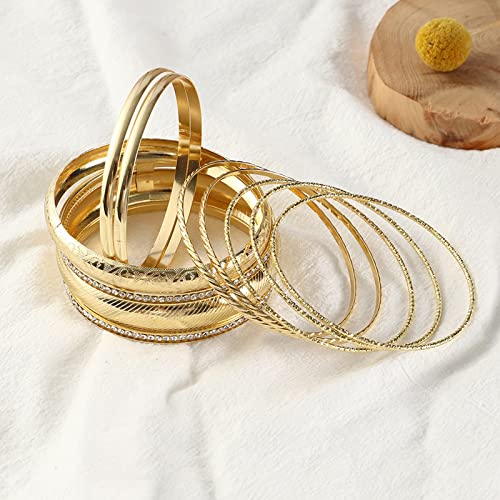Muayouaum Gold Bangle Bracelets For Women Gold Bangles Indian Costume Jewelry Fashion Disco Bangle Bracelets For Girls Gold Bracelet For Teen Girls（A1233） #TOP2