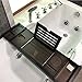 G-LEAF Brown Bamboo Bathtub Tray Caddy with Wine Glass and Soap Holder/Adjustable Reading Rack