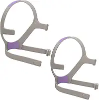 Snugell Alças de substituição para máscara CPAP facial AirFit ResMed F20 (pacote com 2) – Feito de nylon elástico premium ultramacio – Cores cinza e roxo – Clipes não incluídos (normal)