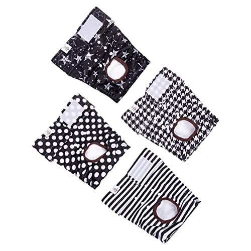 Image of CuteBone Washable Female Dog Diapers 4 Pack Reusable Doggie Heat Diapers for Period FMG01XL