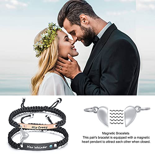 Mealguet Personalized Couple Bracelet Customized Couple Bracelets Set Mutual Attraction Custom Name Relationship Bracelet Personalized Gift For Men Women #TOP2