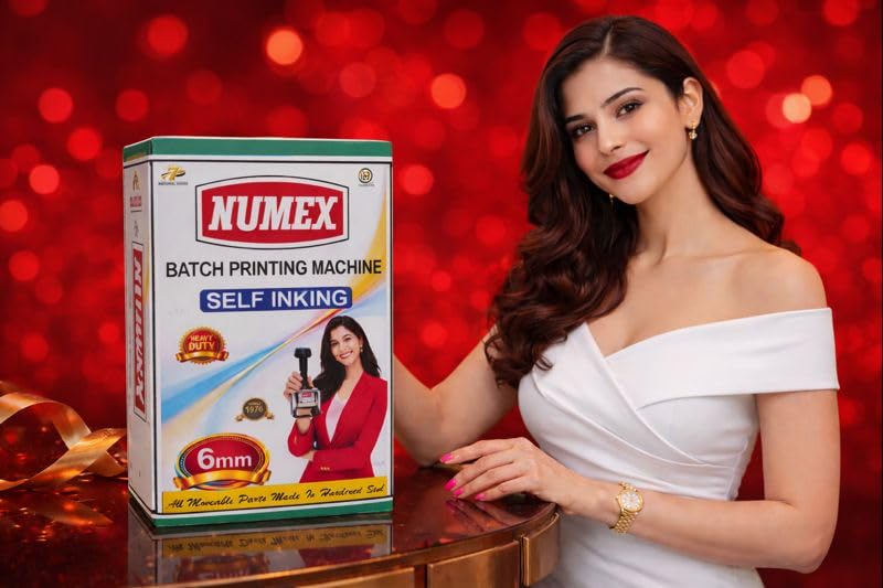 Image of NUMEX Gold 6MM Precision Batch Coding Machine for 10KG Packs | Ultra-Fast Manual Coding | Solid Steel Body | Hard Rubber Type | AI Verified | Since 1976