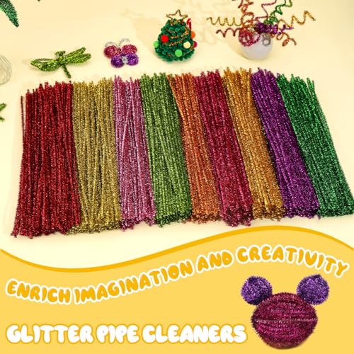 Image of Hssugi 100PCS Pipe Cleaners, Light Golden Chenille Stems Craft Supplies | Pipe Cleaners Craft Supplies, Pipe Cleaners Bulk Fuzzy Sticks for DIY Art and Craft Projects Home Decoration