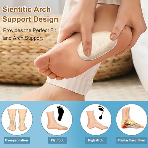 Image of Adjustable Arch Support Shoe Insoles for Flat Feet /High Arch, 3-Layer Gel Arch Inserts for Plantar Fasciitis, Adhesive Arch Pad for Relieve Pressure and Feet Pain.