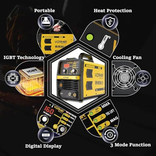 Image of IBELL VORMIR VR M200-21 | 3-in-1 Welding Machine (Used) | MAG /MMA /TIG Lift | 200A | Electrodes 1.6-3.2mm & Flux Wire 0.8 /0.9 /1.0mm | Hot Start & Anti-Stick | Home /DIY /Workshop - 12 Months warranty