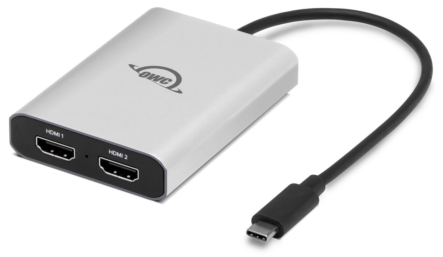 OWC Adattatore USB-C a Doppio HDMI 4K con DisplayLink – Supporta 2 Monitor 4K a 60Hz – Compatibile Mac M1/M2/M3/M4, PC, ChromeOS – Plug & Play, Universale, Nero/Argento