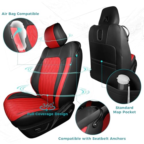 Image of Custom Fit Seat Covers for Ford Mustang Coupe 2015-2025, BlackRed