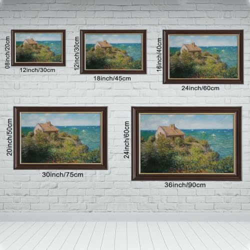 Toile Monet maison de pêcheurs tableau impressionniste encadré 40x61 - 2