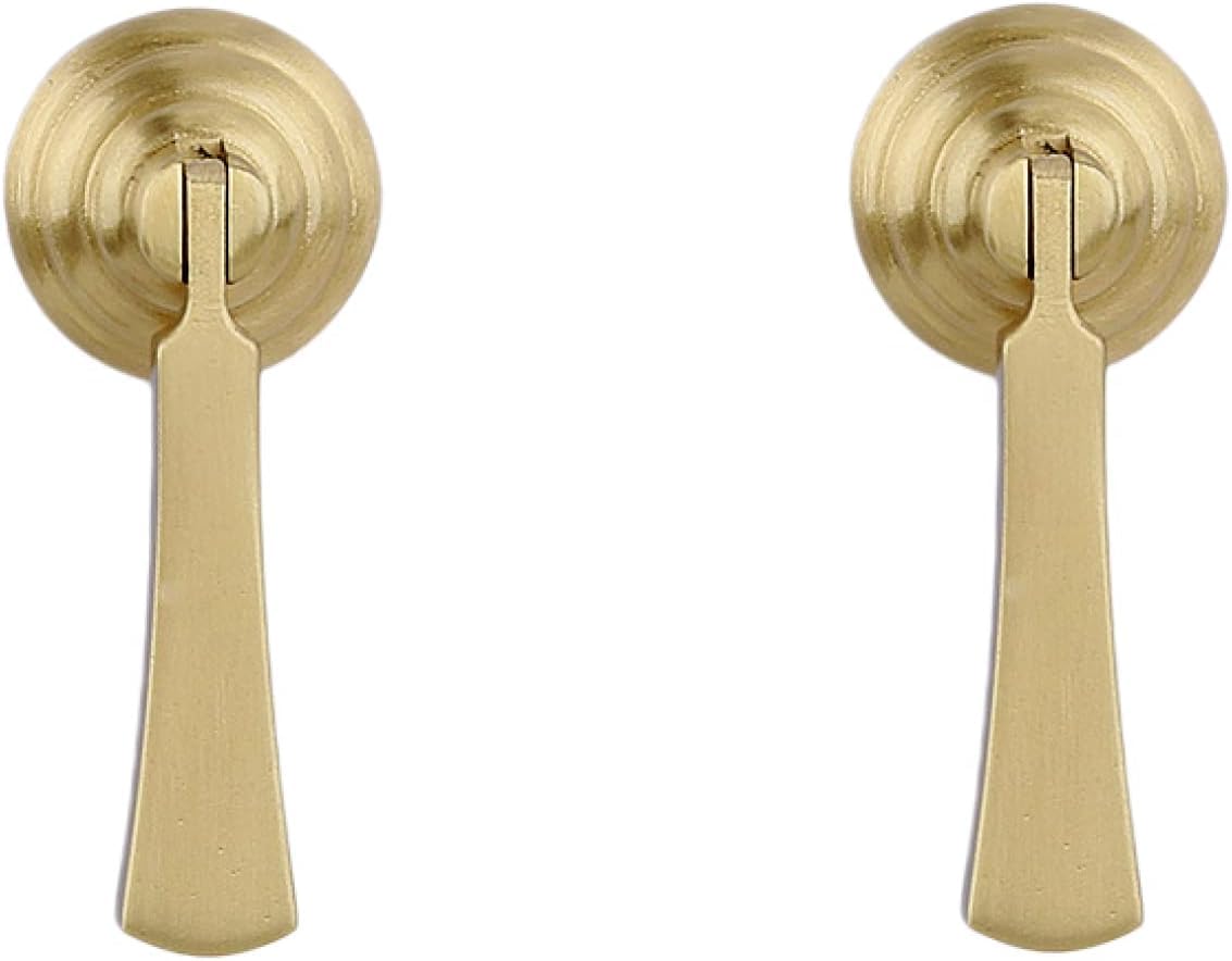 Tnbccxn F Matte Brushed Cabinet Handles, Cabinet Handles,2 Pcs Pure Brass Handle Drop-Shaped Tag Drawer Cabinet Door Pendant(F Matte Brushed)