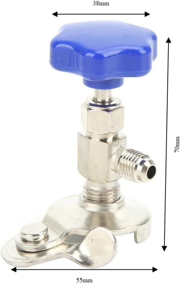 Refrigerant Bottle Opener Can Tap Dispensing Valve, Alloy AC Repair Tool for 337B R12 R134A, 1/4 in Interface
