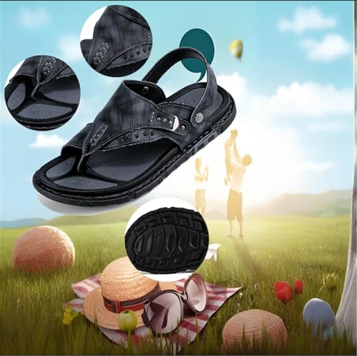CLSQLXYJZC Men's Orthopedic Closed Toe Sandals Shoes, Men Slip-On Non- Slip Orthopedic Bunion Corrector Sandals with Arch Support, Toe Ring Style Beach Shoes, for Papa Husband, Big Toes Bent Toes2