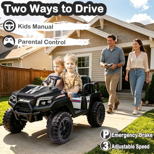 Image of NEWQIDA 4 Seater Electric Golf Cart for Kids 24V Ride on Toys, Black