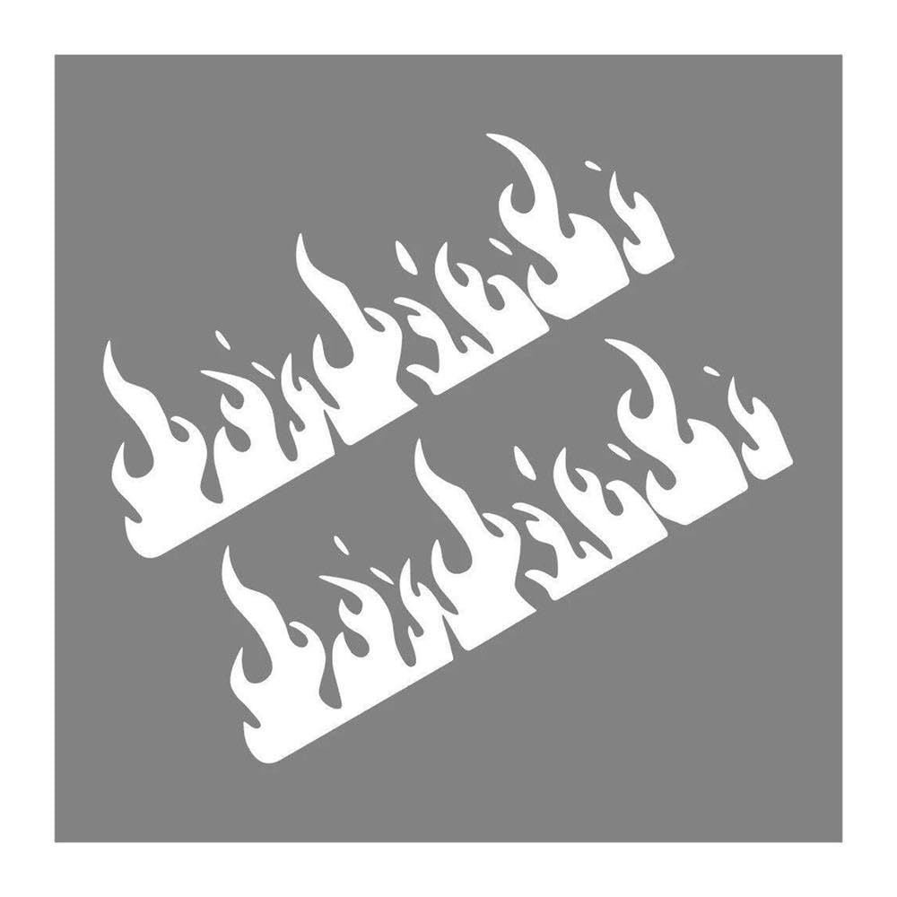 Burning Stereoscopic Flame Car Stickers Car Vinyl Decal Waterproof Vehicles(Glossy White,33x11.3cm)