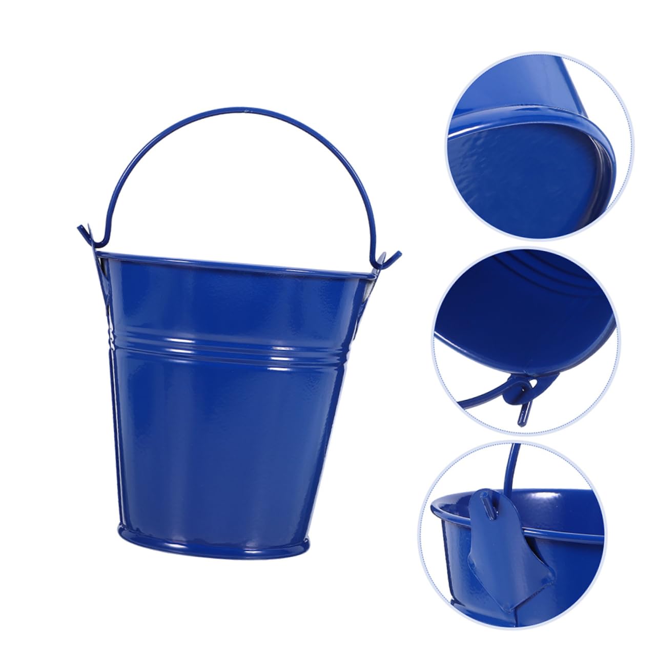 Amazon｜LALADEFIEE 鉄製フラワーバケツ 深藍色 小型ブリキ製花器 植物