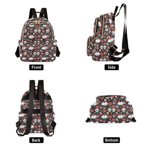 Mochila Emo Bat Sceneskull M para mujer con dos bolsillos grandes 2