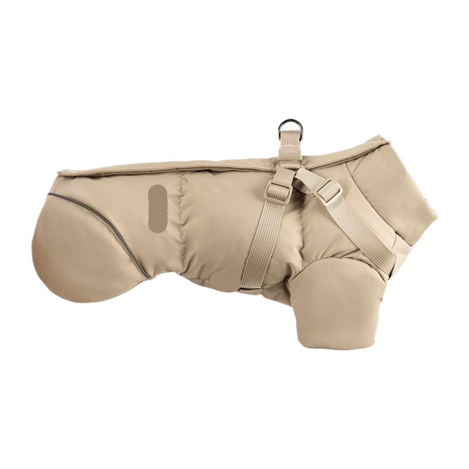 Veste d'hiver avec harnais pour chien kaki taille M, manteau chaud et imperméable